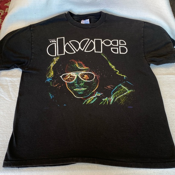 Rare Vintage The Doors Jim Morrison in Neon Lights Band Tee size XL - Picture 1 of 10